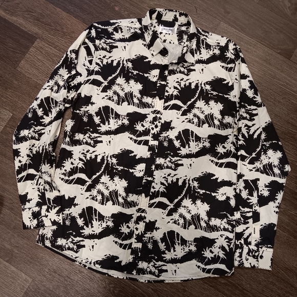 Celine Black and White Tropical Print Shirt - Picture 2 of 7